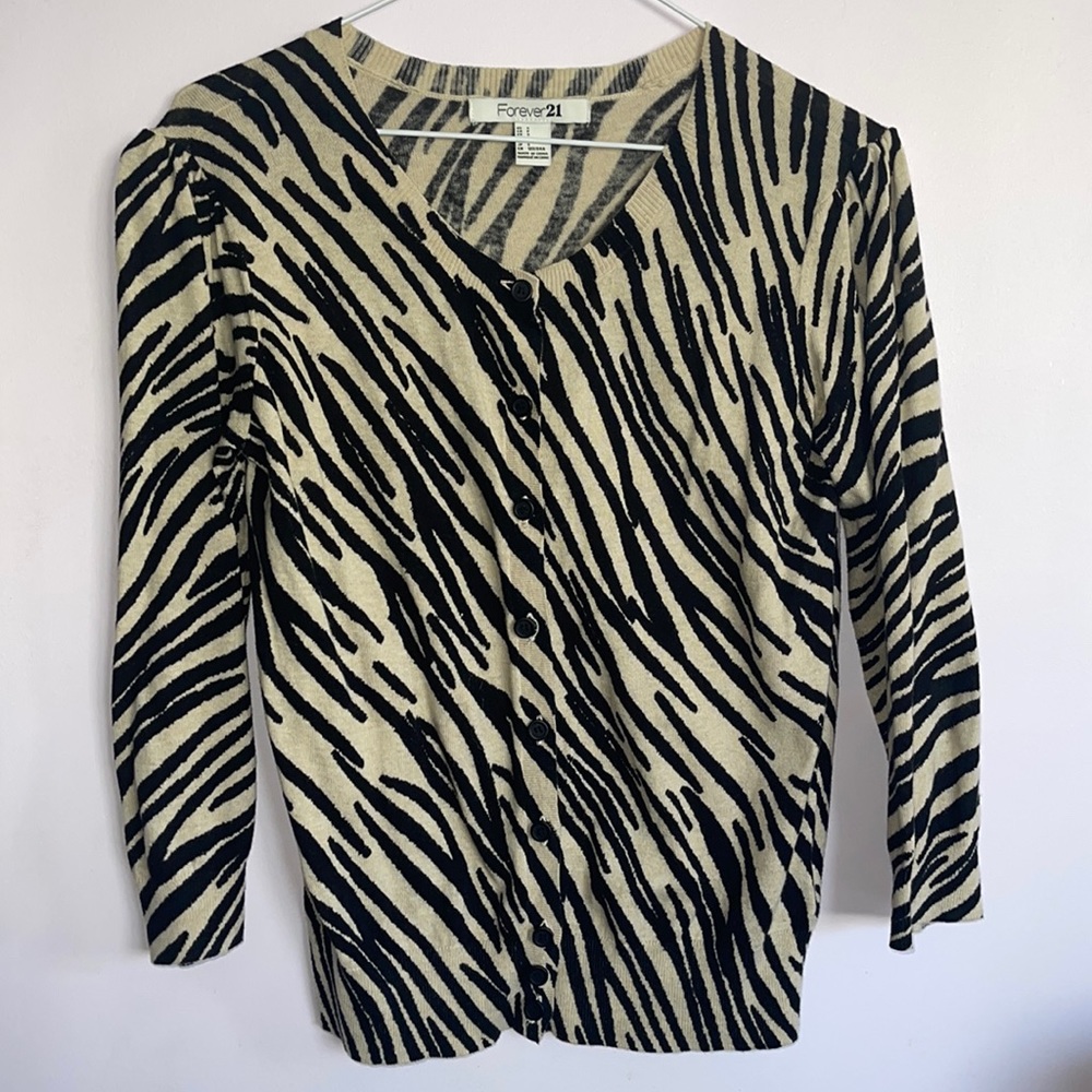 FOREVER21 - zebra print cardigan